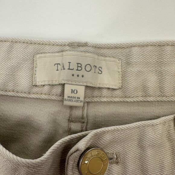 Talabot‎ Capris Jeans Womens 10 Beige Denim Straight Leg Flat Front Regular Fit - Picture 8 of 13